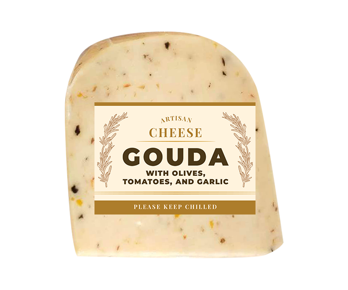 Gouda with Olive Garlic and Tomato