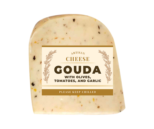 Gouda with Olive Garlic and Tomato